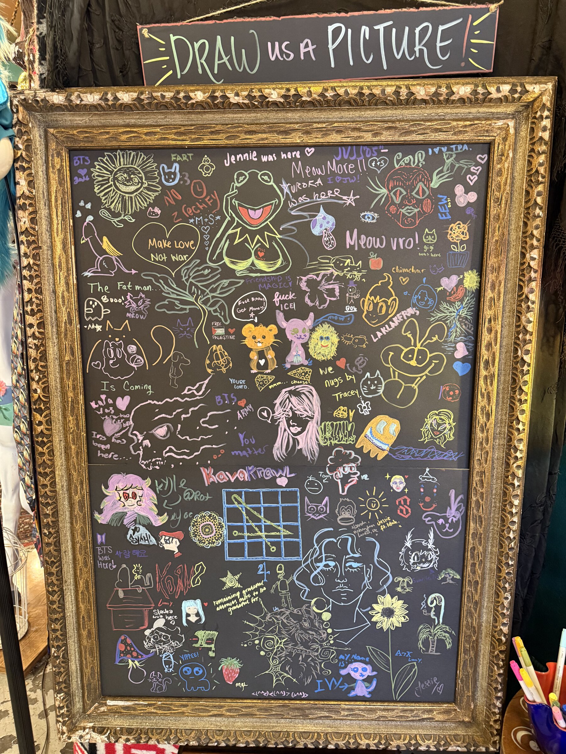 Chalkboard: DRAW US A PICTURE, Menu $100