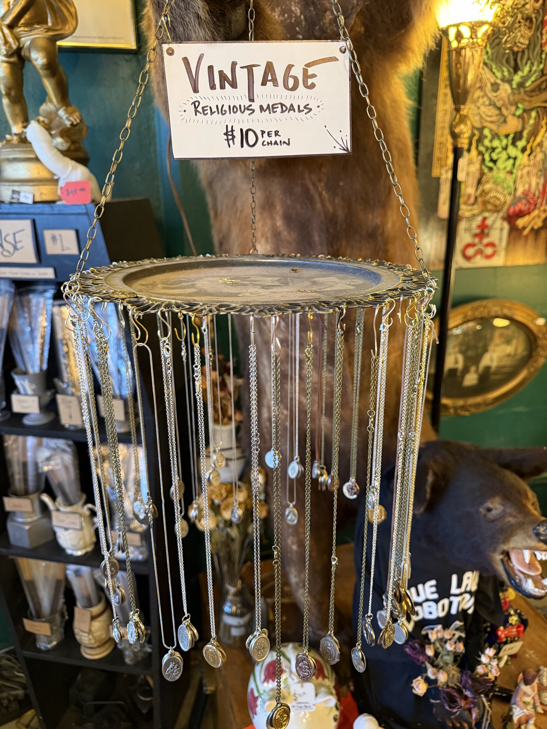 Vintage religious medals, $10 per chain